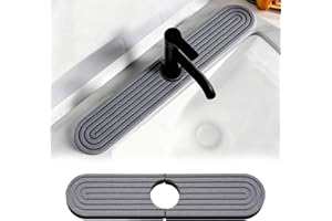 ZHITENG Absorbent Faucet Mat, Protector Mueble Fregadero De Diatomita, 45 x 10 cm Protector Salpicaduras Cocina, Almohadilla de Secado De Agua, para Cocina, Baño, Restaurante (Gris Oscuro)