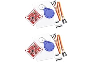 XATGIOUY 2 Pièces PN532 Module NFC RFID V3 Kit, Lecteur Module Communication Champ Proche avec Carte S50 pour Android, P2P Incluse Support Mifare 1K 4K Ultralight ISO/IEC14443-4 pour Raspberry Pi STM32