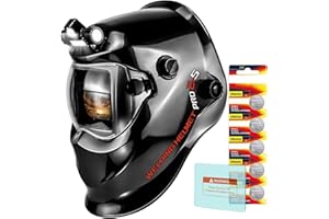 TRQWH Welding Helmet with Light True Color Auto Darkening Welding Helmets for Men Solar Powered Welding Hood with 2 Arc Sensor Wide Shade 4/9-13 for TIG MIG ARC Cool Welder Mask (Bright Black)