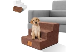 ZVONEMA ZNM Scala per Cane Divano, Scala Cane Divano con Rivestimento impermeabile, Rampa per Cane Letto, Scala 3 Passeggiate per Cane Piccolo - Invia Giocattoli per Cani