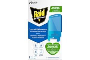 Raid Essentials 2 x ersättning för LED-flugfälla, frukt- och malfångare, utan insektsmedel, 24/7 skydd mot flygande insekter