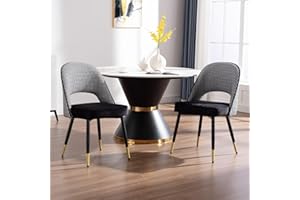 WAHSON OFFICE CHAIRS Wahson Aksamitne krzesła do jadalni, zestaw 2 sztuk, narożne krzesła kuchenne z metalowymi nogami, nowoczesne krzesła rekreacyjne do jadalni / salonu, czarne