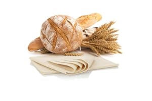 Robin Goods® 2x Tela de lino para la cocción del pan - Tela para la cocción del pan hecha de lino 100% natural - Ropa de panadero para la preparación de la masa y la cocción (75x45cm - 2 piezas)