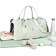 HYC00 Gym Bag Women Men Sports Duffle Bags with Shoes Compartment & Wet Pocket, Travel Duffel Bags for Women Large Weekend Overnight Holdall for Hospital Swimming Carry on Hand Luggage Bag,Mint Green