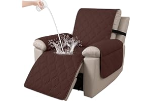 Ystyle Funda Sillon Relax Reclinable 1 Plaza, Funda Butaca Reclinable Impermeable con Banda Elástica, Antimanchas y Antiarañazos, Fundas Lavables para Sillas Reclinables, Café
