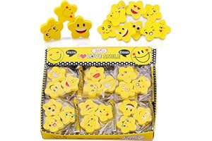 XM-ZHHY 108 gomas de borrar estrellas, gomas de goma para niños con sonrisa, gomas de borrar para regalos de fiesta, regalos de clase para niños ofrecidos por profesores