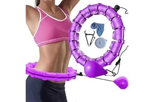 WELLMALL-HULA Smart Hula Hoop for Adults Weighted Hoola Hoops 27 Knots Detachable Ring Adjustable Size Hula Hoops with Auto-Spinning Ball 360 Degrees Spinning No Fall for Kids Adults Exercise Fitness