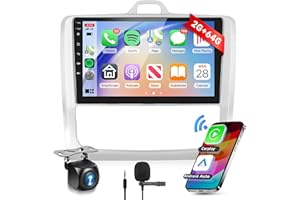 2G+64G Android Car Stereo for Ford Focus Exi MT 2 3 Mk2/Mk3 2004-2011 with Wireless Carplay, Rimoody 9 Inch Touch Screen Car Radio with GPS Bluetooth FM RDS WiFi Android Auto Backup Camera