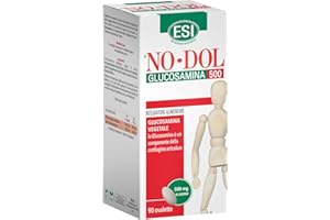 NODOL ESI - No-Dol Glucosamina 500, Integratore Alimentare a Base di Glucosamina, Elemento Caratterizzante di Tessuti Connettivi e Cartilagini, Senza Glutine e Vegan, 90 Ovalette