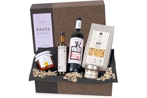 ‎JAMON.DE Geschenk-Set Pasta & Vino | Gefüllter Geschenkkorb mit italienischen Nudeln, mediterranen Delikatessen & Rotwein aus Spanien | Leckere Geschenkidee von jamon.de