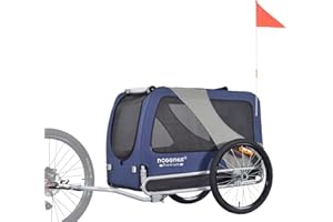 DOGGYHUT® Premium XL Hundefahrradanhänger bis 45 kg Fahrradanhänger für Hunde Hundeanhänger für Fahrrad große Hunde 80103 (BLAU/SCHWARZ)