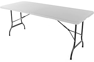 NEXOS TRADING Nexos Party Table Folding Table Beer Table Garden Table Dining Table Buffet Table with Carry Handle Rattan Look 180 x 75 cm Anthracite Grey Sturdy Steel Frame (White Smooth)