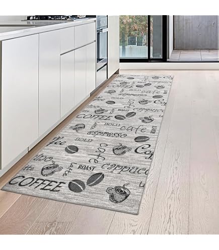 Runner da cucina beige con supporto in gel 80 x 250 cm