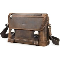 CONTACTS Messenger Umhängetasche Aus Echtem Leder Für 14 Zoll Laptop – Dunkler Kaffee, 37x28x8 Cm