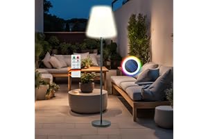 SCHWAIGER Solcellsutomhu I 1,5 m LED-golvlampa för utomhusbruk I kontrollerbar med fjärrkontroll och IP44 stänksäker I dimbar och med färgväxling I solcell med 4 ljuslägen