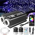 XAEIOW Meteor 200 pcs 9.8ft Starlight Headliner Light,16W 1000pcs 9.8ft LED Star Ceiling Fiber Optic Light Kit APP/Remote Control for Car/Home/Party