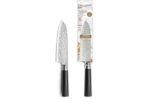Richardson Sheffield - Couteau Santoku - Katana - Acier inoxydable 13 C, Finition Satinée - Lame 17.5 cm - Noir