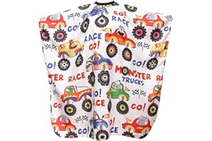 VEOIRXU Capa Peluqueria de Niños Capa de Peluquería Impermeable Capas de Corte Peluquería Cabello Delantal de Peluquería con Cepillo de Pelo Roto para Niñas y Niños