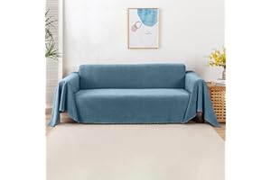 VanderHOME Telo Copridivano Antiscivolo Impermeabile Copritutto Universale Decorativo Per Divani, Copridivano Antigraffio Gatto, Fodera Divano Antimacchia Lavabile 180 * 230cm-Blu chiaro