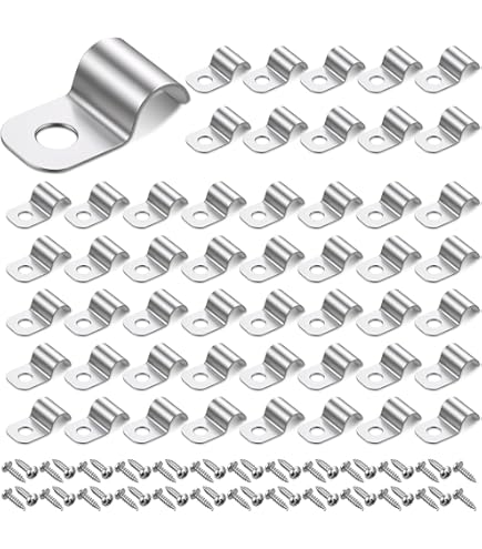 NICAVKIT 10 stuks 50 mm kabelklemmen, rubber, P-clips, slangklemmen, buisklemmen, kabelklemmen, roestvrij stalen kit, metaaldraad, kabelklemmen, kit