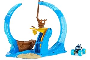 Monster Jam, Megalodon Loop of Doom Stunt Ensemble de Jeu avec Camion Monstre moulé sous Pression à l'échelle 1:64, Jouets pour Enfants pour garçons âgés de 3 Ans et Plus