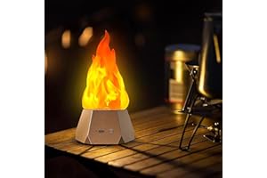 Rubu22a Flamme Leuchtreklame,Fake-Feuer-Lampe,Flammen Effekt Glühlampen,3-Modus LED-Flammenlicht für Outdoor-Camping Urlaub Halloween Weihnachten Thanksgiving Tisch Hof Dekorationen(A)