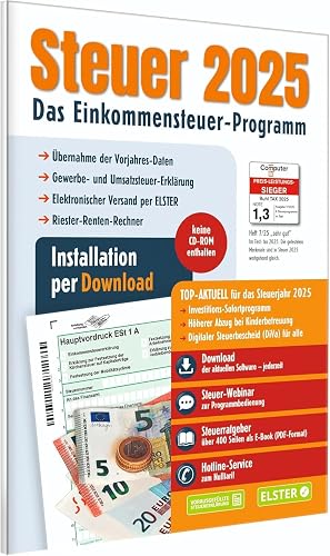 ALDI STEUER 2025 für Steuererklärung 2025 am PC. ELSTER Klare Strukturiert Steuerprogramm Download Code Inklusive. Neu und OVP (Download mit Aktivierungscode)