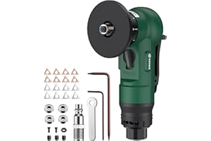 EYPINS Pneumatische Anfasmaschine 45° Bogenecke, 30000 U/min Mini Druckluft Fasenmaschine mit C&R-Winkelklingen zur Alu Stahl Gerade Kante/Arc Trimmen un Entgraten|Grün
