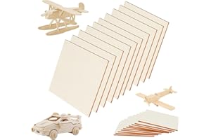 LOBVABA 10 Pezzi Creative Compensato Pannelli Legno Betulla 3mm,Fogli di Legnos di Balsa,Tavole Modello in Legno,Pannelli Compensato,per la Decorazione di Incisioni Fai da te,la Modellazione e Il Taglio Laser