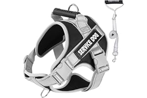 Unipampa Pettorina per Cane con Guinzaglio, Pettorine Regolabile e Riflettente, Imbracatura Cane, Pettorina Antifuga Cane, Gilet per Cani, Pettorina ad h Cane, Traspirante, per Cani di Media e Grande