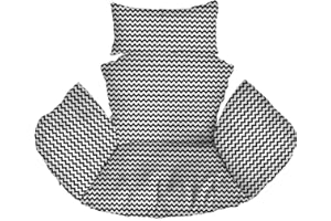 Ferocity Hanging Basket Chair Cushions, Hanging Outdoor Cocoon Egg Hammock Chair Pads with Head Pillow, Removable Cover, for Patio Garden, Zig-Zag [114]