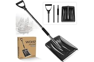 UMUACCAN Snow Shovel, 2025 New Upgrade Large-Capacity Lightweight Aluminum Portable Snow Shovel, New Winter Snow Removal Tool, Detachable Three-Part Adjustable Long Handle, Winter Utility for Driveway Car