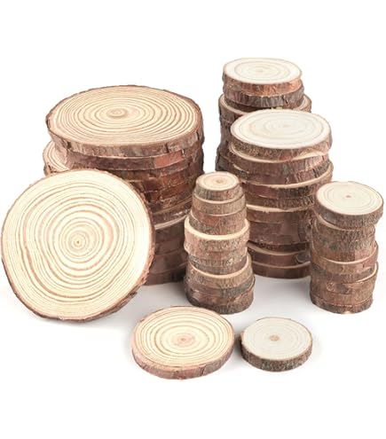 400 stuks houten schijven, natuurlijke houten schijven voor handwerk