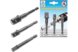 BGS DO IT YOURSELF Kraftmann - Set Di Adattatori Per Trapano Elettrico, 3 Pezzi: 1/4' - 3/8' - 1/2'