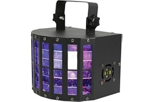 QTX | DERBY9 LED Stage Light for Parties & Events | Multi-Colour Disco Light with 9 LEDs, DMX Control, IR Remote & Sound-Activated | Rotating & Flash Effects for DJ, Home Disco, Dance Floor