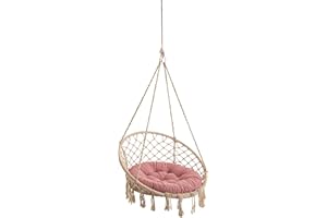 ‎PILLOWPRIM PillowPrim Hängesessel Outdoor Kissen – Hängematte Sitzkissen – Nestschaukel Kissen für Komfort – Waschbares Rundkissen – Rosa – 65 cm