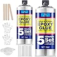 Epoxy Glue 100ml - Clear 2 Part Epoxy Glue, Super Tough and Durable - 5 Minute Epoxy Adhesive for Fast Repair - 1:1 Ratio Fast Cure Epoxy Glue for Wood, Metal, Plastic, Glass, Ceramic, Fabric