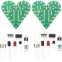 Kit Soudure LED Cœur Clignotant - DIY Électronique - Apprentissage Soudure - Cadeau Créatif