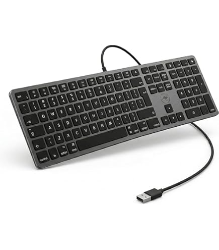 Mobility Lab Clavier anglais QWERTY filaire pour Mac - blanc et argenté