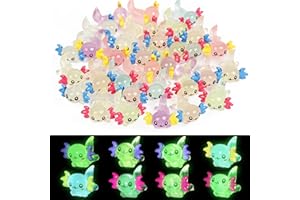 DiULi 32pcs Mini Animaux Lumineux en Résine,Mini Figurines De Dragon Hexagonales en Résine,Figurines Miniatures Mignonnes, pour Maisons de Poupée Micro Paysage, Jardin, Aquarium