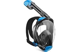 X99 Snorkel Mask, Full Face Snorkel Mask Adult 180 ° Panoramic View with Detachable Camera Mount, Anti-fog Anti-leak Full Face Dry Top Foldable Diving Mask for Men