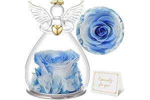 Sunia Rosa Stabilizzata Vera per Festa della Mamma - Figurine Angelo Custode, Regalo Originale per Mamma e Nonna Compleanno