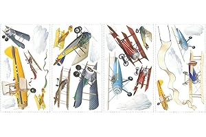 RoomMates RMK1197SCS vintage samoloty odklej i przyklej, naklejki ścienne