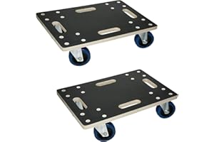 ECD Germany Set 2X Carrello da Trasporto Mobili Elettrodomestici 35x50 cm Portata Carico Max. 800 kg Piattaforma Girevole Pedana con Ruote in Gomma Base Mobile Sposta Carichi Pesanti Trasloco Oggetti