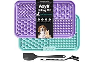 Azyh Alfombrilla para lamer para perros y gatos, paquete de 2 unidades, alimentador lento para perros grandes y cachorros, juguetes para aliviar la ansiedad, tapete de alimentación para mantequilla,
