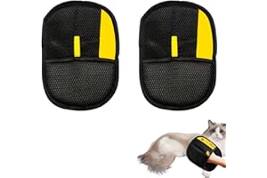 HEZEE 2PCS Double Sided Pet Grooming Gloves,Pet Hair Removal Glove,Static Removal Gloves Pets Hair,Waterproof And Wear-Resistant,Reusable And Versatile Dog Cleaning,For All Pets,Sofas,Bed Sheets,Clothes