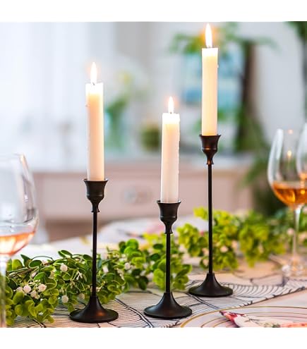 Tall Candle Holder Matte Black Taper Candlestick Holders Set Of 3 ...