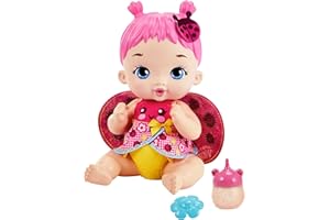 My Garden Baby - Bambola Junior Coccinella con accessori come un pannolino riutilizzabile, biberon, giocattolo per bambini 3+ Anni, HMX27