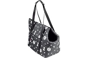 BOUTIQUE ZOO Hundetasche - Schwarz, M bis 10 kg - Tragetasche für kleinen und mittleren Hund, Welpen, Katze