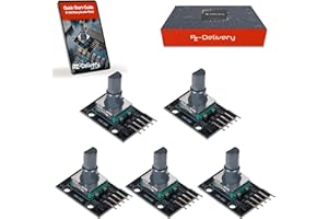 AZDelivery 5 x Moduli Codificatore a Rotazione Codificatore Encoder Rotativo KY-040 compatibile con Arduino incluso un E-Book!